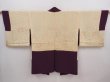 Photo6: 6008T03z590 Vintage Japanese Kimono Silk HAORI  Dull purple (6)