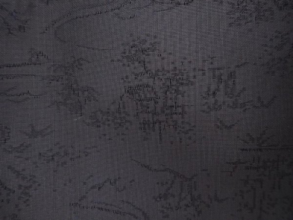 Photo4: 6008T04z180 Vintage Japanese Kimono Silk See through HAORI Trees Black (4)