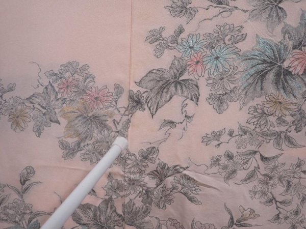 Photo7: 6008T05z560 Vintage Japanese Kimono Silk HAORI Peony Pink (7)