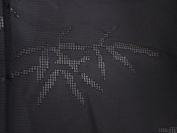 Photo4: 6008T06z320 Vintage Japanese Kimono Silk See through HAORI Bamboo grass Black (4)