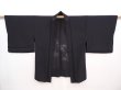 Photo5: 6008T06z320 Vintage Japanese Kimono Silk See through HAORI Bamboo grass Black (5)