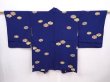 Photo1: 6008T07z590 Vintage Japanese Kimono Silk HAORI Phoenix Dark blue (1)