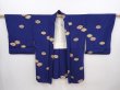 Photo5: 6008T07z590 Vintage Japanese Kimono Silk HAORI Phoenix Dark blue (5)
