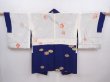 Photo6: 6008T07z590 Vintage Japanese Kimono Silk HAORI Phoenix Dark blue (6)