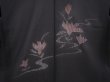 Photo3: 6008T08z300 Vintage Japanese Kimono Silk See through HAORI Flower Black (3)