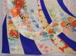 Photo6: 6008T10z1230 Vintage Japanese Kimono Silk FURISODE Tabane-noshi Royal blue (6)