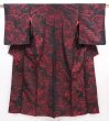 Photo1: 6008T11z660 Vintage Japanese Kimono Silk OMESHI KOMON Black (1)