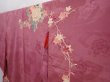 Photo2: 6008T12z610 Antique Japanese Kimono Silk TSUKESAGE Peony Dark pink (2)