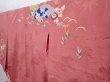 Photo2: 6008T13z560 Antique Japanese Kimono Silk TSUKESAGE Jigami Coral pink (2)
