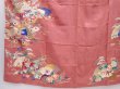 Photo5: 6008T13z560 Antique Japanese Kimono Silk TSUKESAGE Jigami Coral pink (5)