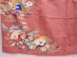 Photo6: 6008T13z560 Antique Japanese Kimono Silk TSUKESAGE Jigami Coral pink (6)