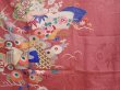 Photo8: 6008T13z560 Antique Japanese Kimono Silk TSUKESAGE Jigami Coral pink (8)