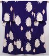 Photo1: 6008T14z940 Vintage Japanese Kimono Silk KOMON Flower Dark lavender (1)