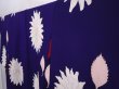 Photo2: 6008T14z940 Vintage Japanese Kimono Silk KOMON Flower Dark lavender (2)