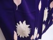 Photo3: 6008T14z940 Vintage Japanese Kimono Silk KOMON Flower Dark lavender (3)