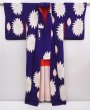 Photo8: 6008T14z940 Vintage Japanese Kimono Silk KOMON Flower Dark lavender (8)