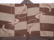 Photo3: 6009T02z490 Vintage Japanese Kimono Silk Men's HAORI Spiny lobster Brown-Gray (3)
