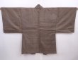 Photo4: 6009T02z490 Vintage Japanese Kimono Silk Men's HAORI Spiny lobster Brown-Gray (4)