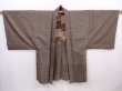 Photo6: 6009T02z490 Vintage Japanese Kimono Silk Men's HAORI Spiny lobster Brown-Gray (6)