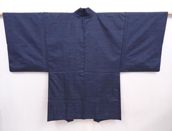 Photo4: 6009T03z450 Vintage Japanese Kimono Silk Men's HAORI Eagle Blue-Gray (4)