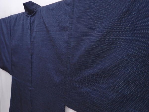 Photo5: 6009T03z450 Vintage Japanese Kimono Silk Men's HAORI Eagle Blue-Gray (5)