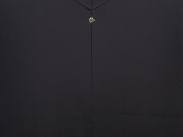 Photo3: 6009T04z570 Vintage Japanese Kimono Silk HAORI Plain Black (3)