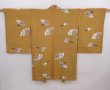 Photo1: 6009T05z520 Vintage Japanese Kimono Silk HAORI Folding fan Yellow ochre (1)