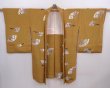 Photo5: 6009T05z520 Vintage Japanese Kimono Silk HAORI Folding fan Yellow ochre (5)