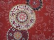 Photo4: 6009T06z470 Vintage Japanese Kimono Silk HAORI Flowers Red-Brown (4)