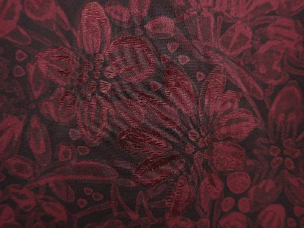 Photo4: 6009T07z610 Vintage Japanese Kimono Silk HAORI Flowers Dark brown (4)