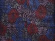 Photo5: 6009T09z830 Vintage Japanese Kimono Silk TSUMUGI Chrysanthemum Dark blue (5)