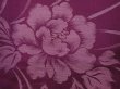 Photo6: 6009T10z570 Antique Japanese Kimono Silk TSUMUGI Peony Dull purple (6)