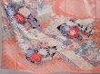 Photo5: 6009T12z1130 Vintage Japanese Kimono Silk FURISODE Folding fan Coral pink (5)