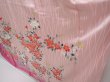 Photo4: 6009T13z1000 Vintage Japanese Kimono Silk FURISODE Flowers Pink (4)