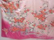 Photo5: 6009T13z1000 Vintage Japanese Kimono Silk FURISODE Flowers Pink (5)