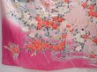 Photo6: 6009T13z1000 Vintage Japanese Kimono Silk FURISODE Flowers Pink (6)