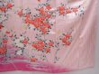 Photo7: 6009T13z1000 Vintage Japanese Kimono Silk FURISODE Flowers Pink (7)