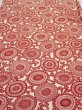 Photo1: 3Q01z70  Japanese Kimono Silk  FABRIC Chrysanthemum Dark red 49.6x14.0 (1)
