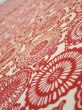 Photo4: 3Q01z70  Japanese Kimono Silk  FABRIC Chrysanthemum Dark red 49.6x14.0 (4)