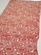 Photo3: 3Q02z70  Japanese Kimono Silk  FABRIC Chrysanthemum Dark red 50.0x14.0 (3)
