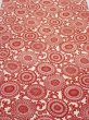 Photo1: 3Q03z90  Japanese Kimono Silk  FABRIC Chrysanthemum Dark red 64.6x14.0 (1)