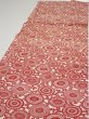 Photo3: 3Q05z90  Japanese Kimono Silk  FABRIC Chrysanthemum Dark red 64.2x14.0 (3)