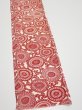 Photo2: 3Q08z30  Japanese Kimono Silk  FABRIC Chrysanthemum Dark red 40.2x6.9 (2)