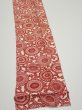 Photo2: 3Q09z60  Japanese Kimono Silk  FABRIC Chrysanthemum Dark red 80.3x6.9 (2)