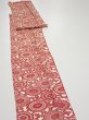 Photo3: 3Q09z60  Japanese Kimono Silk  FABRIC Chrysanthemum Dark red 80.3x6.9 (3)