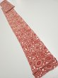 Photo5: 3Q09z60  Japanese Kimono Silk  FABRIC Chrysanthemum Dark red 80.3x6.9 (5)