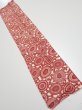 Photo1: 3Q10z30  Japanese Kimono Silk  FABRIC Chrysanthemum Dark red 33.9x7.1 (1)