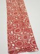 Photo3: 3Q10z30  Japanese Kimono Silk  FABRIC Chrysanthemum Dark red 33.9x7.1 (3)