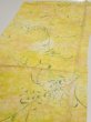 Photo3: 3Q01z60  Japanese Kimono Silk  FABRIC Plants Yellow 40.9x14.8 (3)