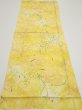 Photo5: 3Q02z60  Japanese Kimono Silk  FABRIC Plants Yellow 40.9x14.8 (5)